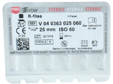 Limes K 63/ 60 25mm stérile 6pcs
