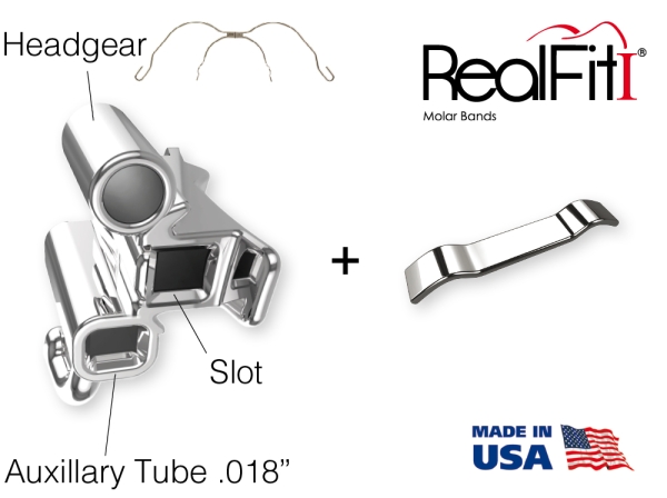 RealFit™ I - Bagues de molaires, Kit d'introduction, M. sup., combin. triple (dent 17, 16, 26, 27)  MBT* .022"