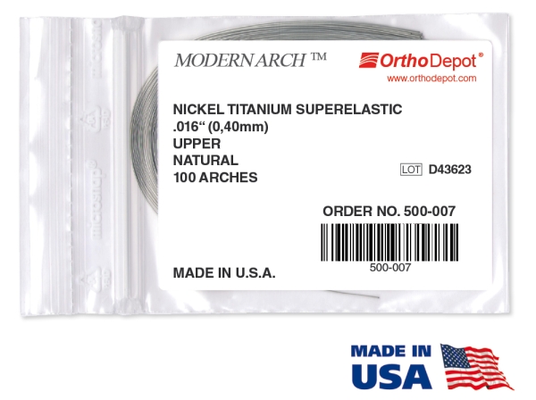 Nickel-titane SE (superélastique), Natural, RECTANGULAIRE