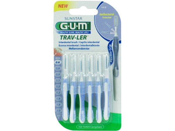 GUM TRAV-LER 0,6 bougie bleu clair 6pc
